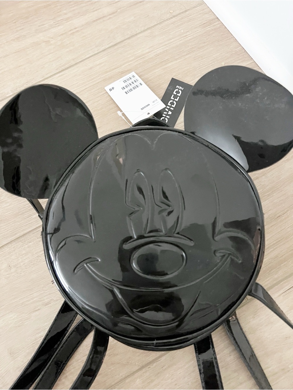 H&M Black Patent Mickey Ear Crossbody Bag